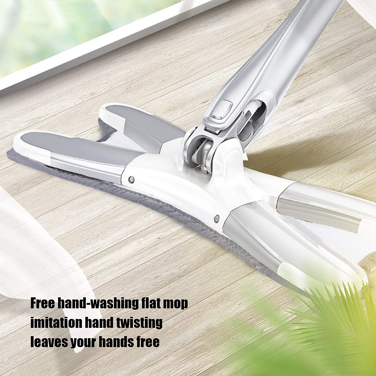 4874 X Shape Mop or Floor Cleaning Hands-Free Squeeze Microfiber Flat Mop System 360° Flexible Head, Wet and Dry mop for Home Kitchen with 1 Super-absorbent Microfiber Pads. DeoDap 4874 X Shape Mop or Floor Cleaning Hands-Free Squeeze Microfiber Flat Mop System 360° Flexible Head, Wet and Dry mop for Home Kitchen with 1 Super-absorbent Microfiber Pads. DeoDap